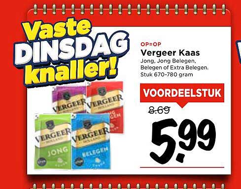 Vergeer Kaas Jong, Jong Belegen, Belegen of Extra Belegen