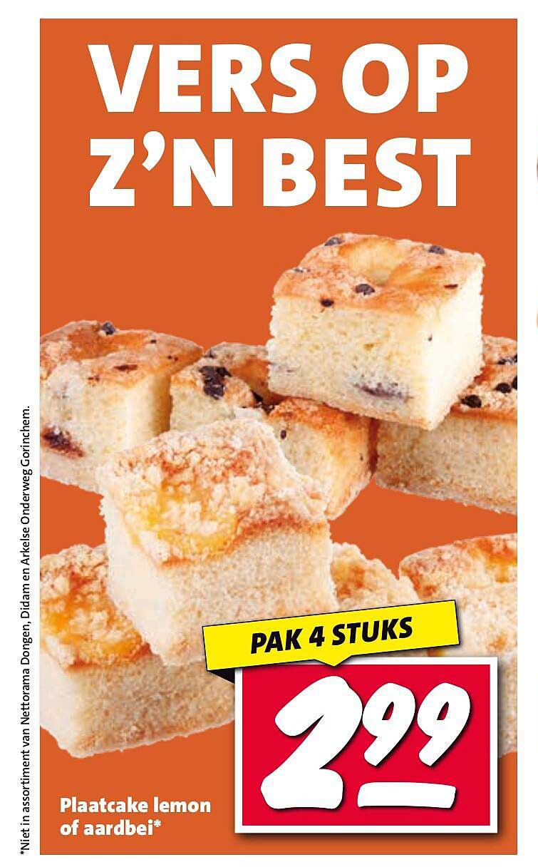 VERS OP Z'N BEST - Plaatcake lemon of aardbei
