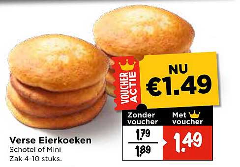 Verse Eierkoeken Schotel of Mini Zak 4-10 stuks.