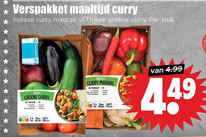 Verspakket maaltijd curry