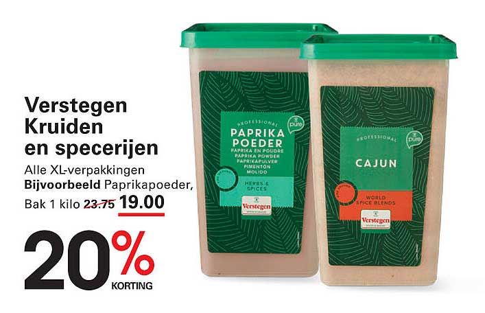 Verstegen Kruiden en specerijen - Paprikapoeder, Bak 1 kilo
