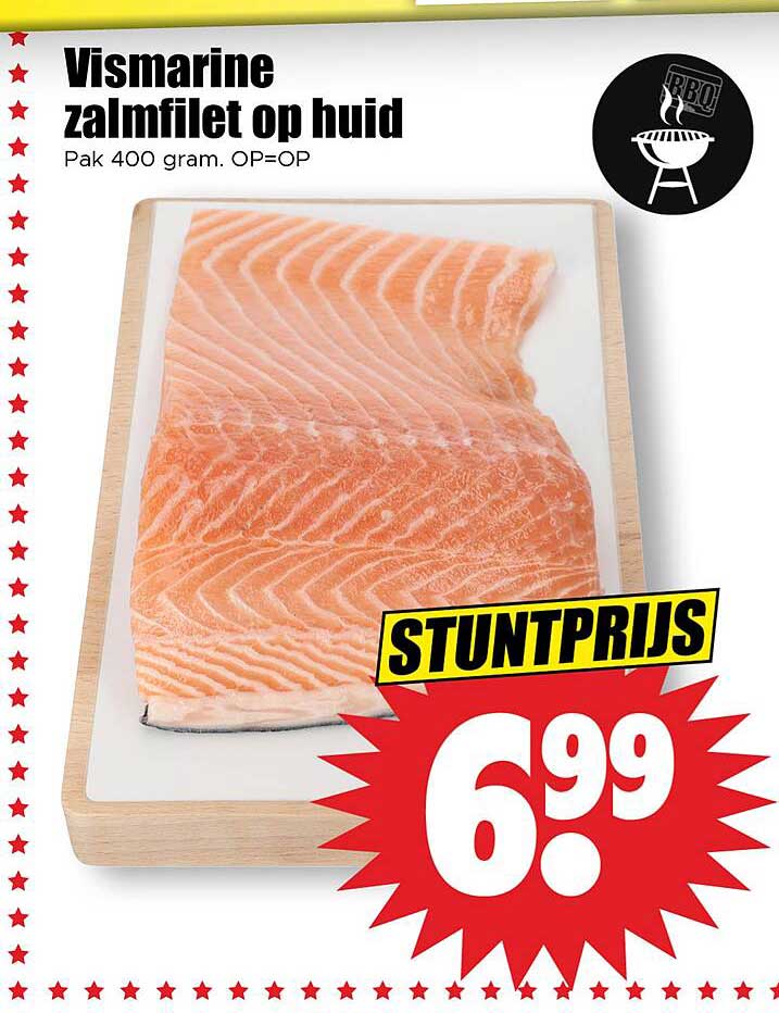 Vismarine zalmfillet op huid