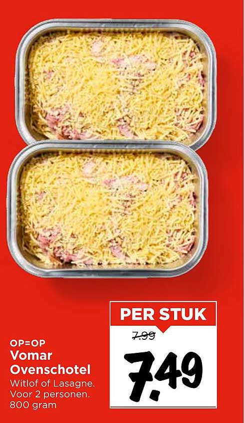 Vomar Ovenschotel Witlof of Lasagne voor 2 personen, 800 gram