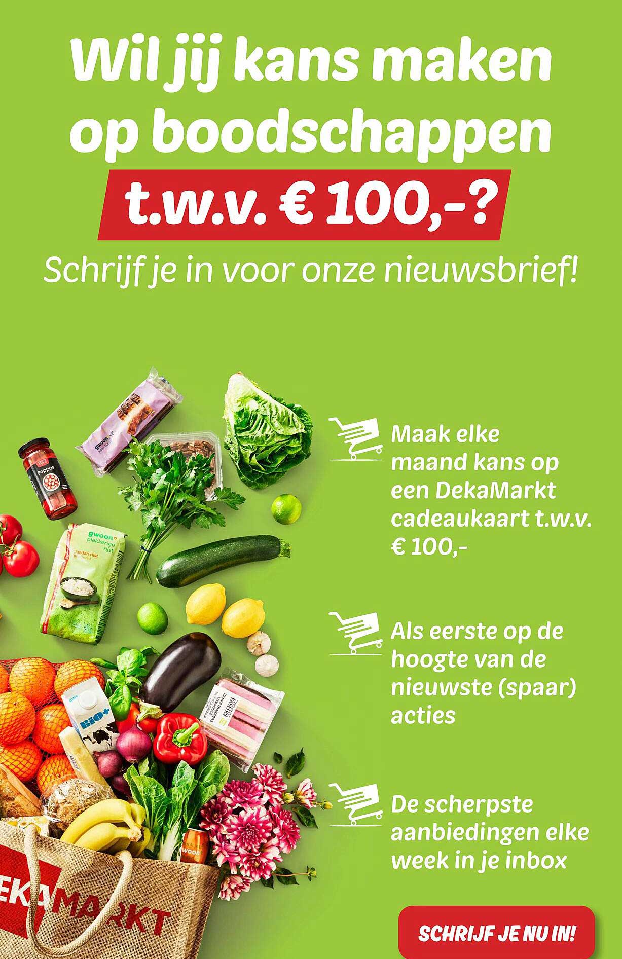 Wil jij kans maken op boodschappen t.w.v. € 100,-?