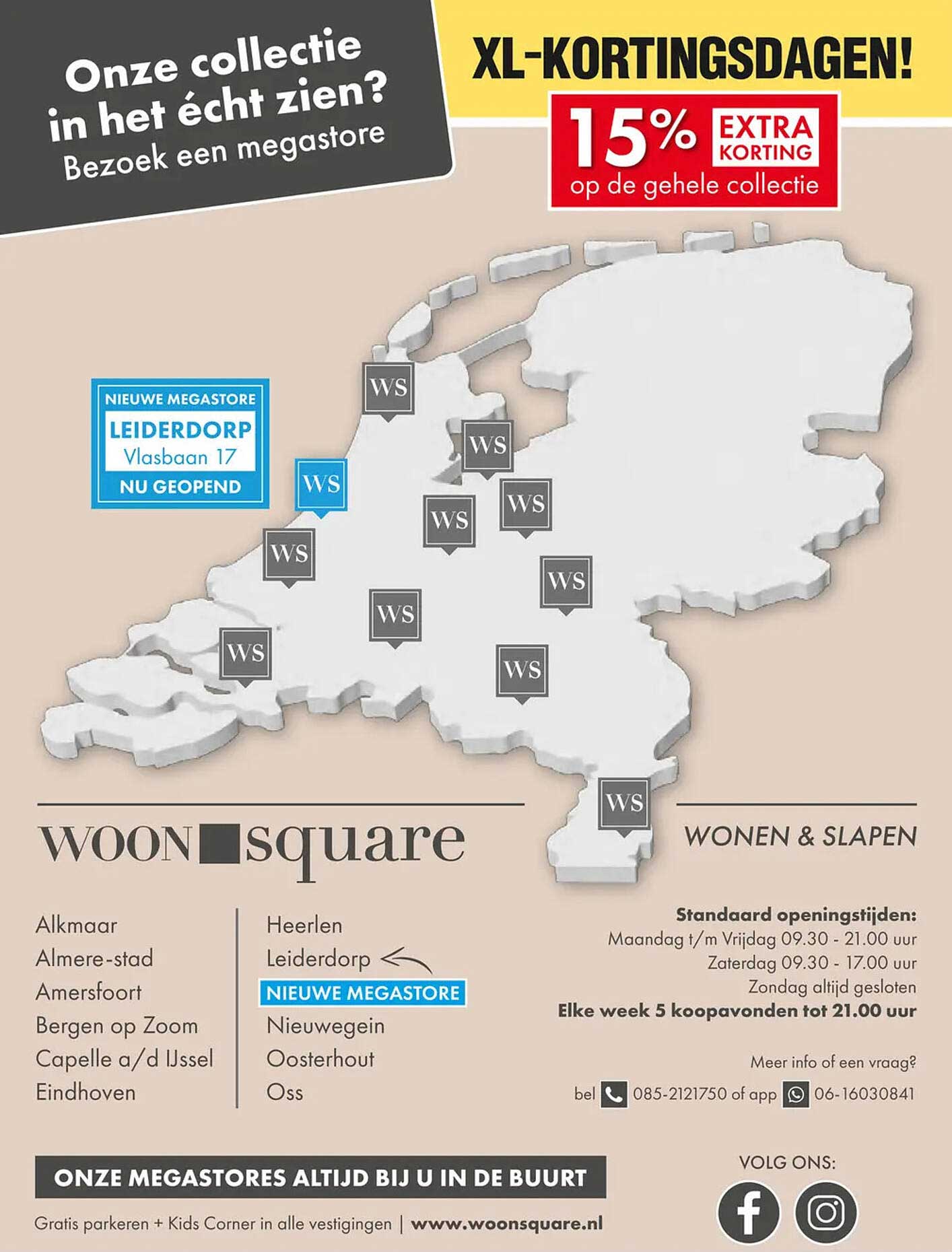 XL-KORTINGSDAGEN! 15% EXTRA KORTING op de gehele collectie