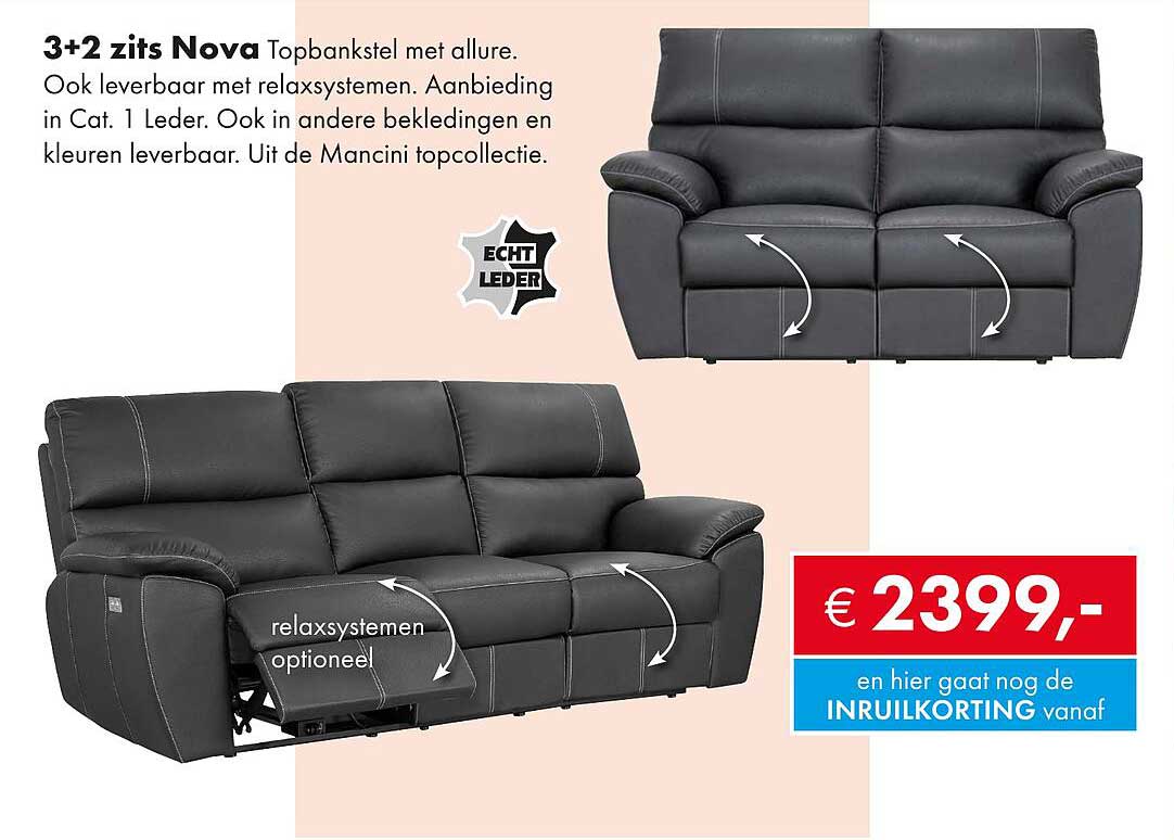3+2 zits Nova Topbankstel met allure