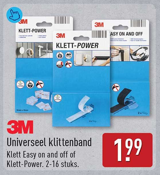 3M Universeel klittenband Klett Easy on and off of Klett-Power. 2-16 stuks.