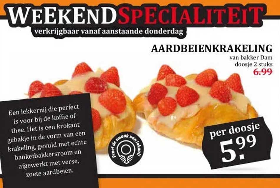 AARDBEIENKRAKELING van bakker Dam doosje 2 stuks