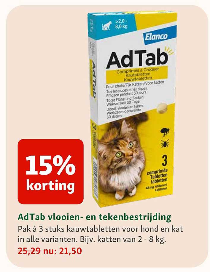 AdTab vlooien- en tekenbestrijding