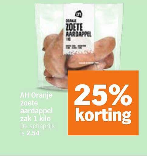 AH Oranije zoete aardappel zak 1 kilo 25% korting