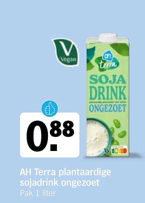 AH Terra plantaardige sojadrink ongezoet Pak 1 liter
