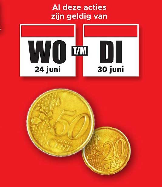 Al deze acties zijn geldig van WO 24 juni t/m DI 30 juni