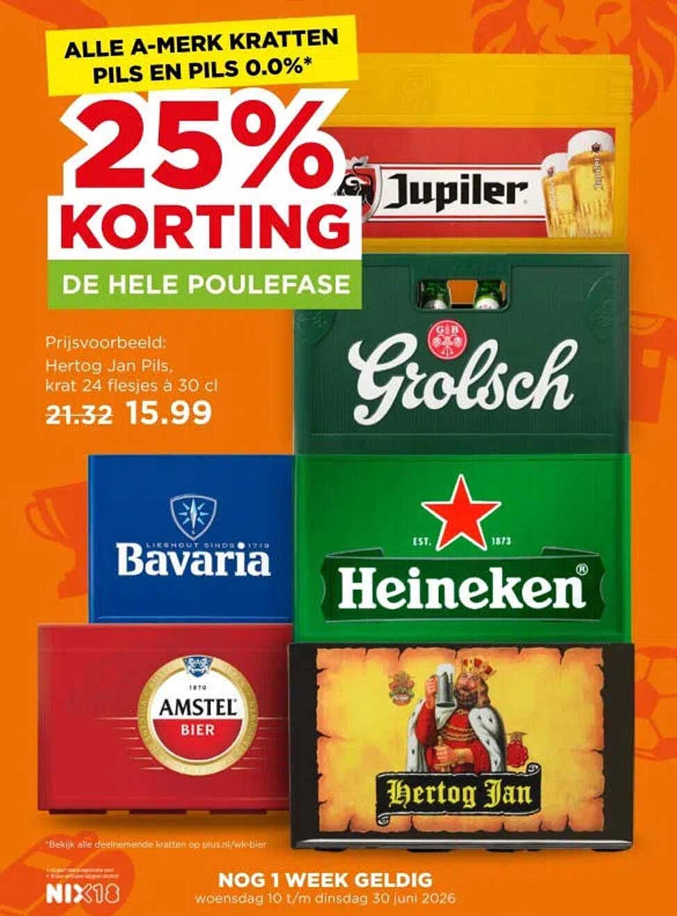 ALLE A-MERK KRATTEN PILS EN PILS 0.0%* 25% KORTING DE HELE POULEFASE