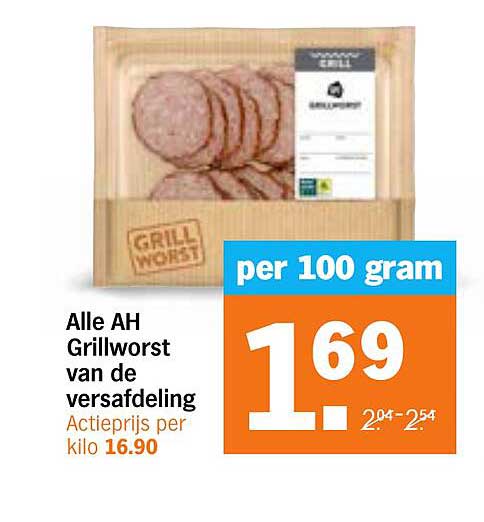Alle AH Grillworst van de versafdeling