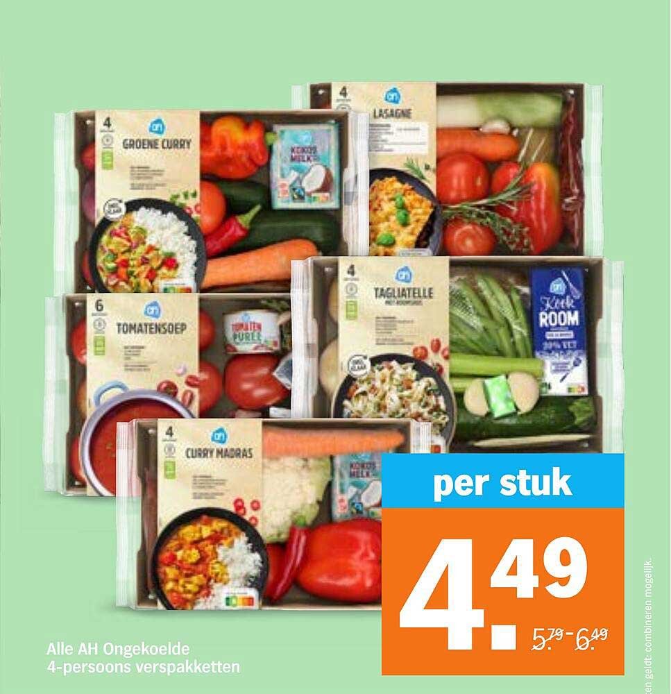 Alle AH Ongekoelde 4-persoons verspakketten per stuk