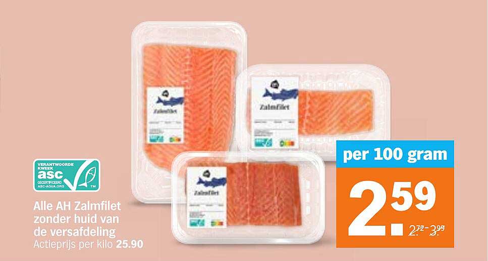Alle AH Zalmfilet zonder huid van de versafdeling