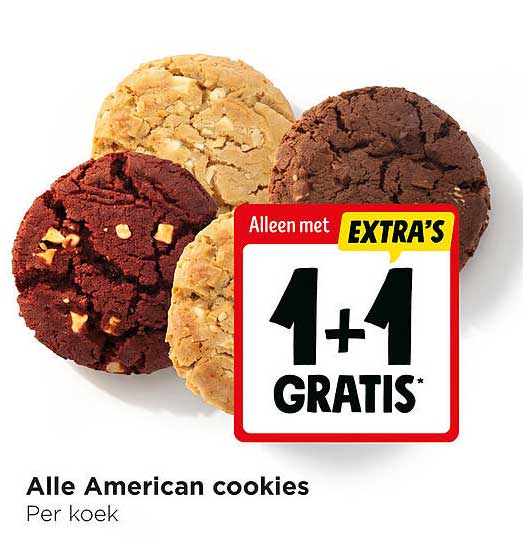 Alle American cookies 1+1 GRATIS*