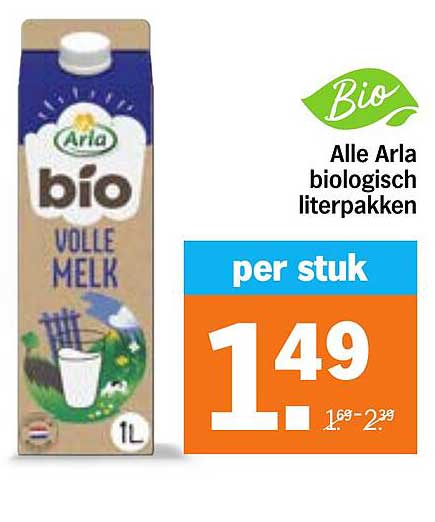 Alle Arla biologisch literpakken