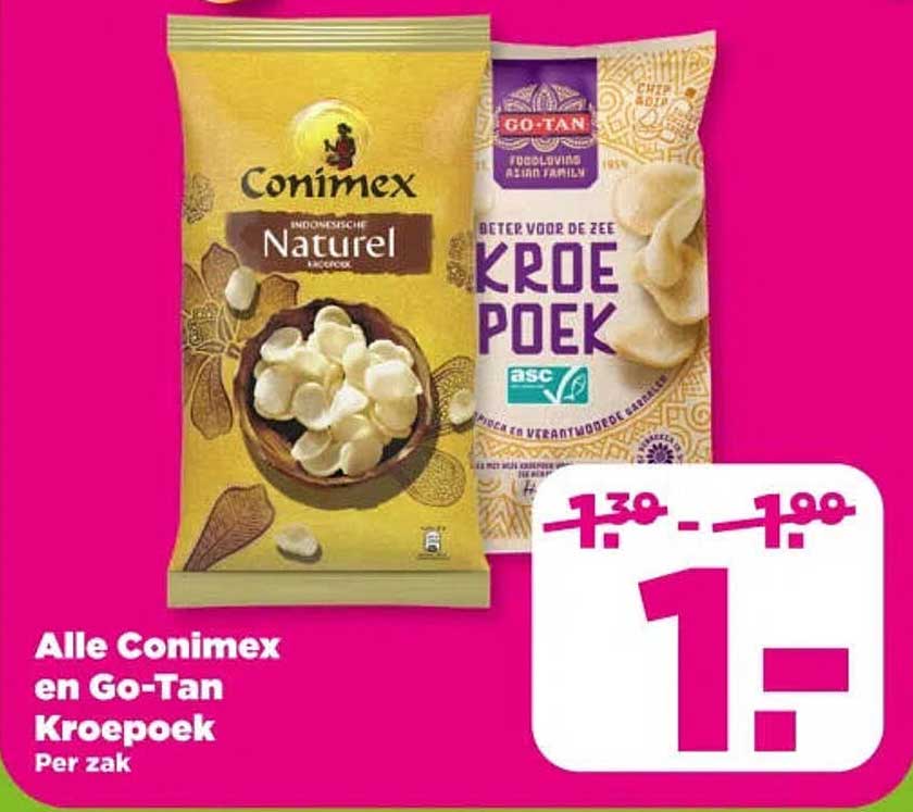 Alle Conimex en Go-Tan Kroepoek per zak