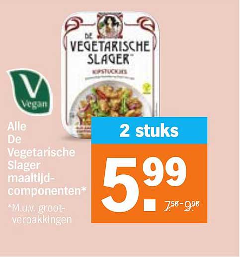 Alle De Vegetarische Slager maaltijd-componenten* 2 stuks