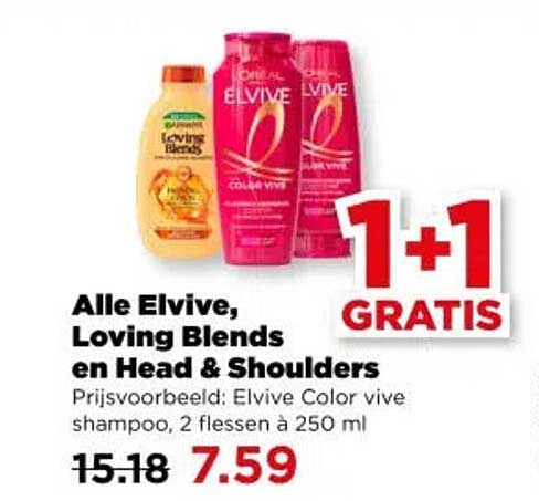 Alle Elvive, Loving Blends en Head & Shoulders 1+1 GRATIS