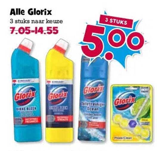 Alle Glorix 3 stuks naar keuze