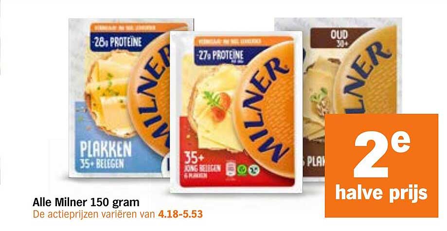 Alle Milner 150 gram 2e halve prijs