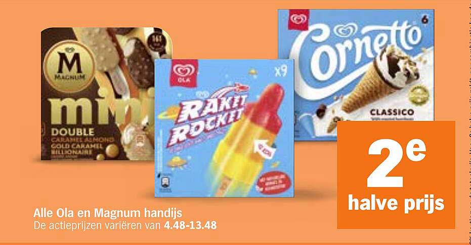 Alle Ola en Magnum handijs 2e halve prijs