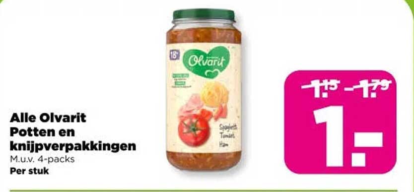 Alle Olvarit Potten en knijpverpakkingen M.u.v. 4-packs Per stuk