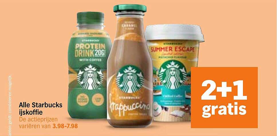 Alle Starbucks ijskoffie 2+1 gratis