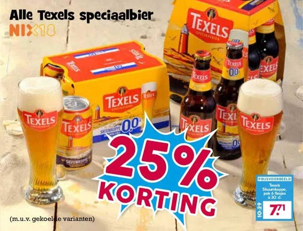 Alle Texels speciaalbier 25% korting
