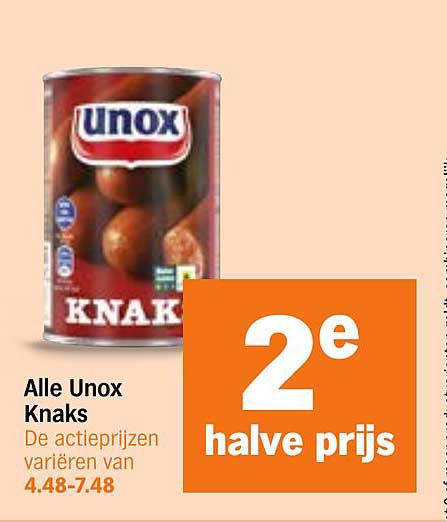Alle Unox Knaks 2e halve prijs