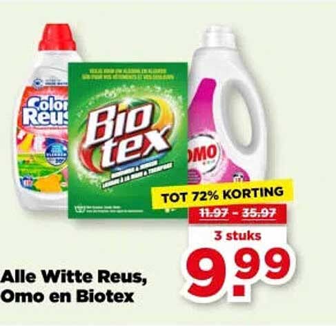 Alle Witte Reus, Omo en Biotex TOT 72% KORTING