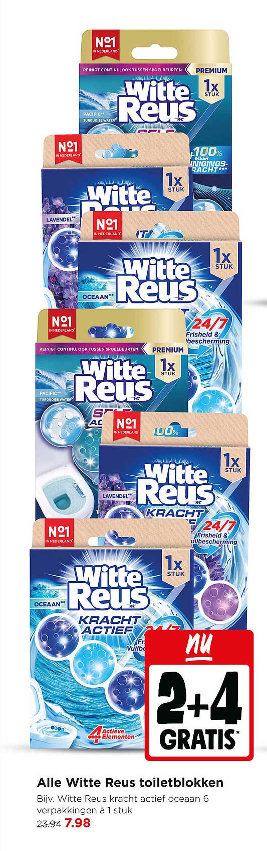 Alle Witte Reus toiletblokken NU 2+4 GRATIS