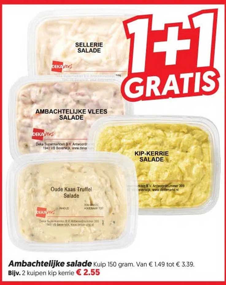 Ambachtelijke salade 1+1 GRATIS