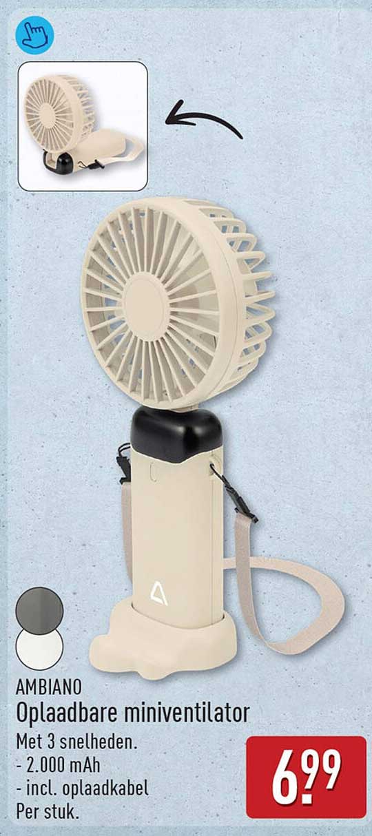 AMBIANO Oplaadbare miniventilator