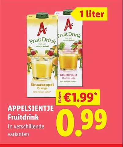 APPELSIENTJE Fruitdrink In verschillende varianten 1 liter