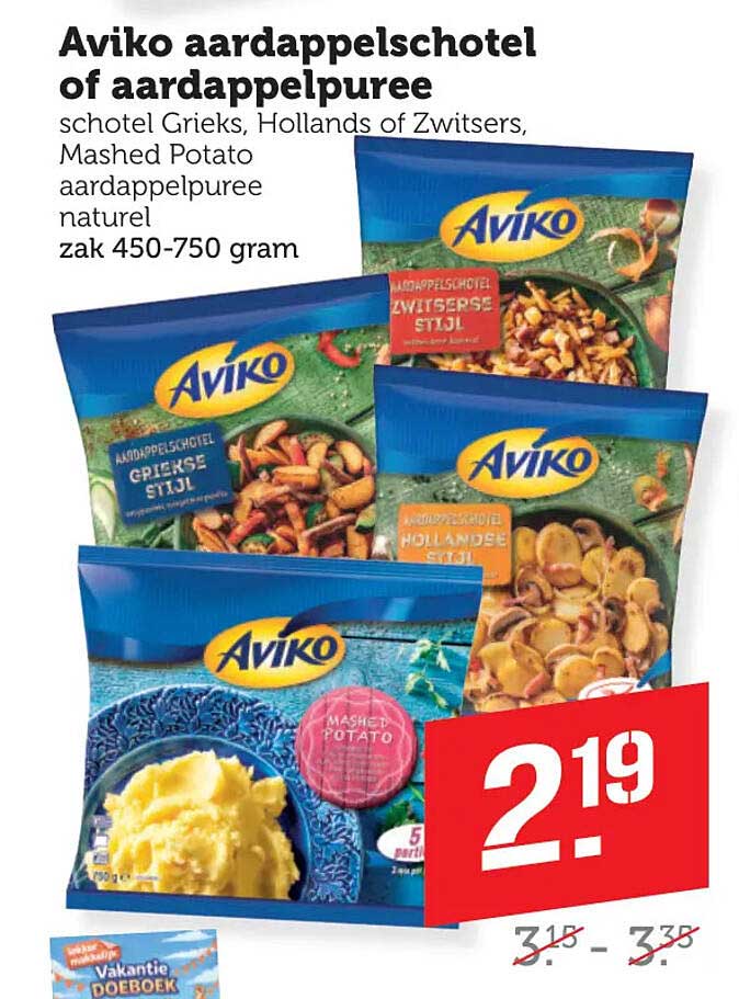 Aviko aardappelschotel of aardappelpuree