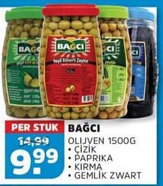 BAGCI OLIJVEN 1500G ÇİZİK PAPRIKA KIRMAK GEMLİK ZWART