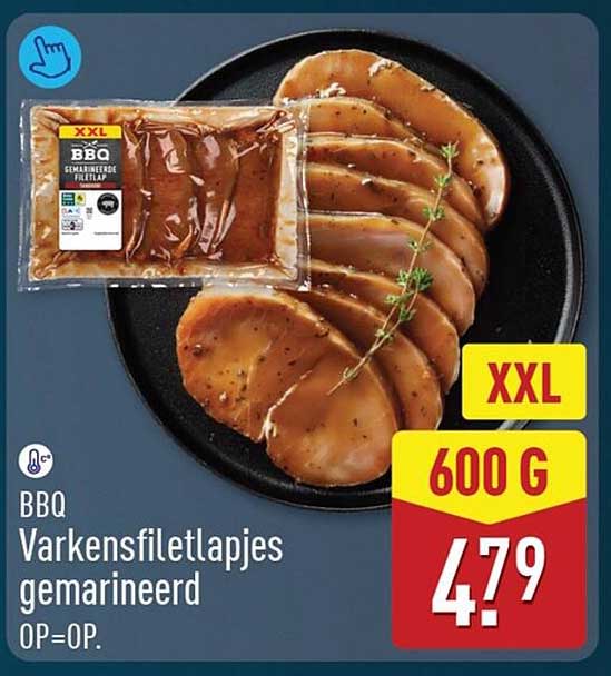 BBQ Varkensfiletlapjes gemarineerd XXL 600 G