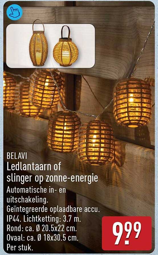 BELAVI Ledlantaarn of slinger op zonne-energie