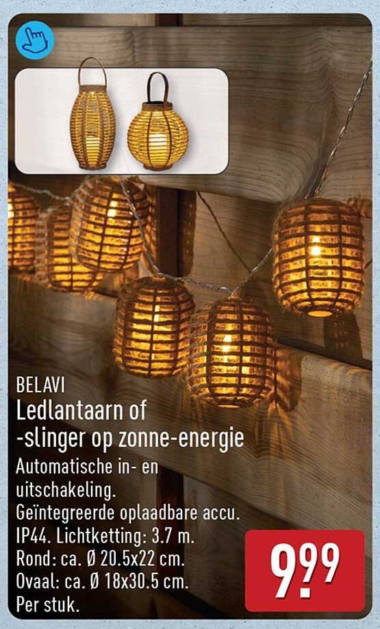 BELAVI Ledlantaarn of -slinger op zonne-energie