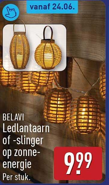 BELAVI Ledlantaarn of -slinger op zonne-energie Per stuk.