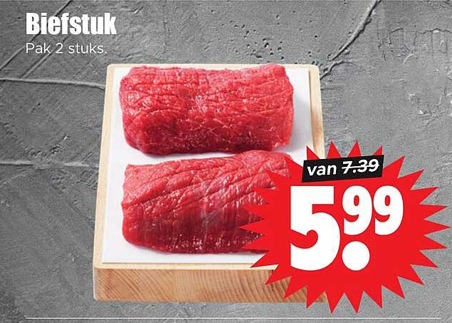 Biefstuk Pak 2 stuks.