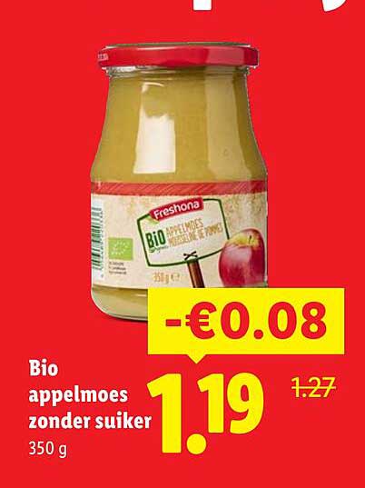 Bio appelmoes zonder suiker 350 g