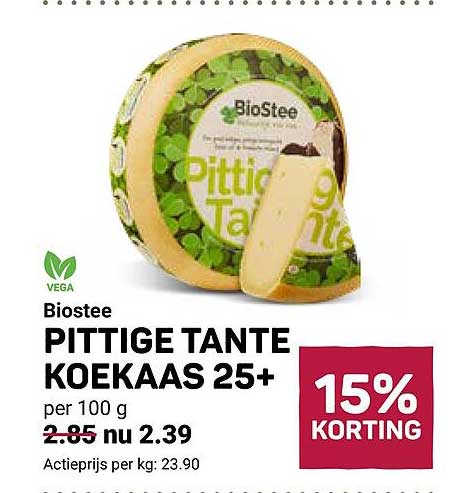 Biostee PITTIGE TANTE KOEKAAS 25+ 15% KORTING