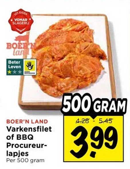 Boer'n Land Varkensfilet of BBQ Procureurlapjes