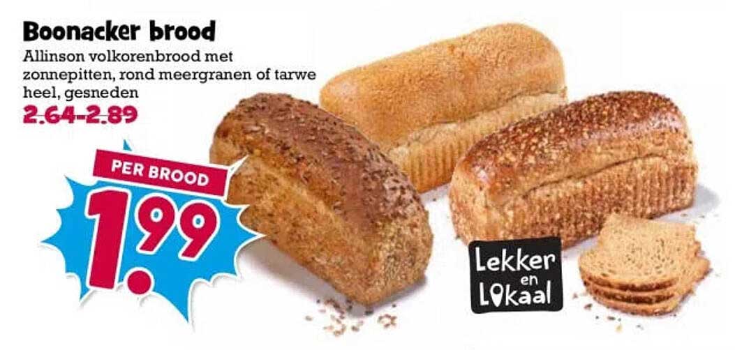 Boonacker brood Allinson volkorenbrood met zonnebiten, rond meergranen of tarwe heel, gesneden