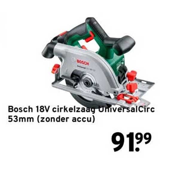 Bosch 18V cirkelzaag UniversalCirc 53mm (zonder accu)