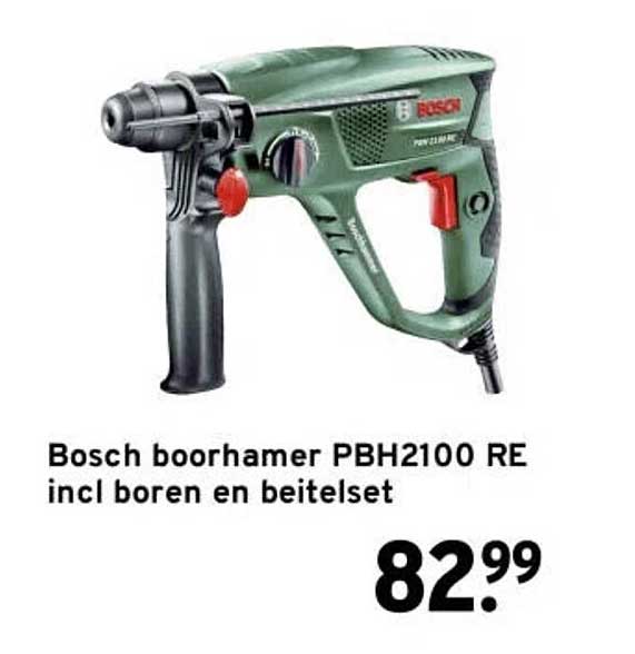 Bosch boorhamer PBH2100 RE incl boren en beitelset